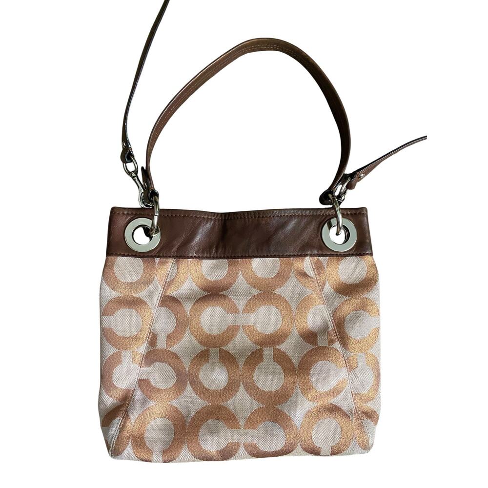 Coach Ashley Op Art Hippie Signature C Crossbody Shoulder Bag Pink Brown Y2K - Picture 3 of 11